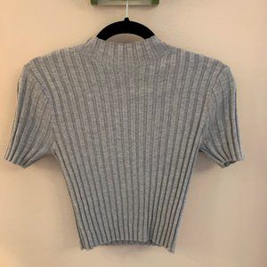 Forever 21 Ribbed mock neck short sleeve top